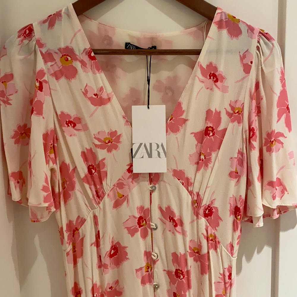🌸NWT🌸 ZARA pink floral dress, Medium